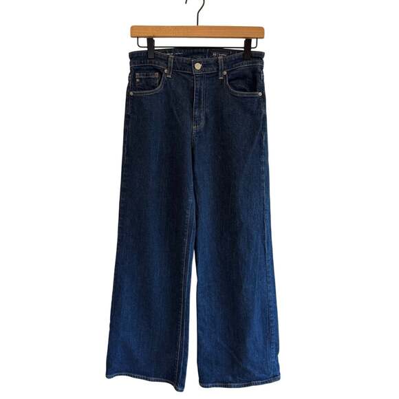 Ag Adriano Goldschmied Denim - AG Saige Wide Leg Mid Rise Dark Wash Jeans Womens Size 27